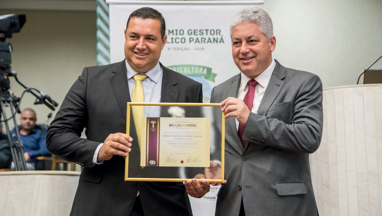 Prefeito Moacir Luiz Pereira Valentini recebeu a Menção Honrosa do PGP-PR 2018